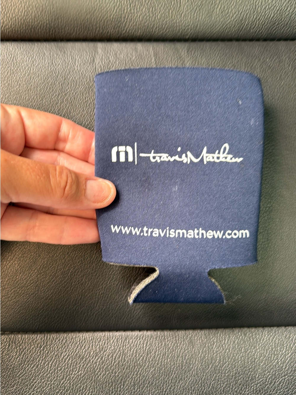 Travis Mathew Navy Blue Logo Can Cooler